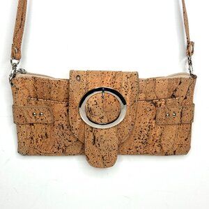 CORK DESIGN Western Boho Textured Suede Lined Convertible Clutch Crossbody Bag